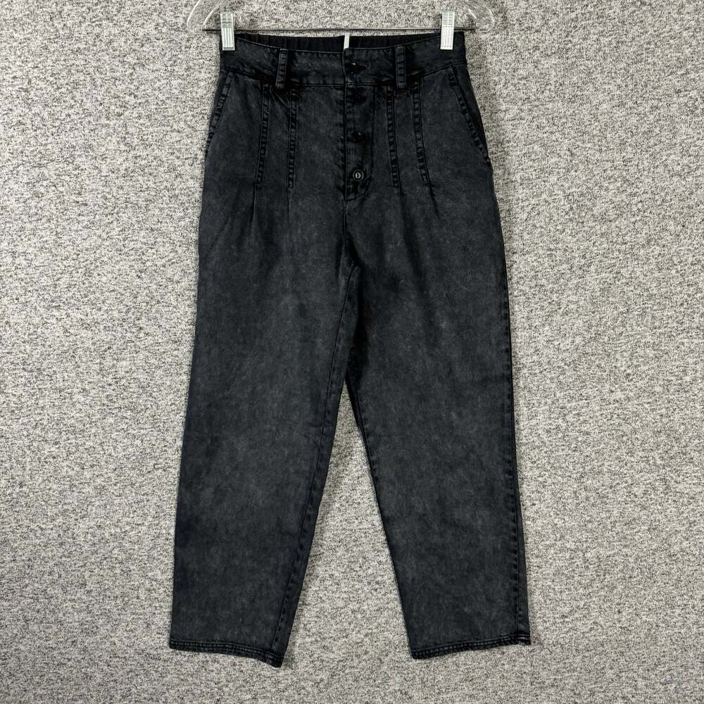 Young Fabulous & Broke Women's Small Gray Straight Leg Pull On Button Fly Pant